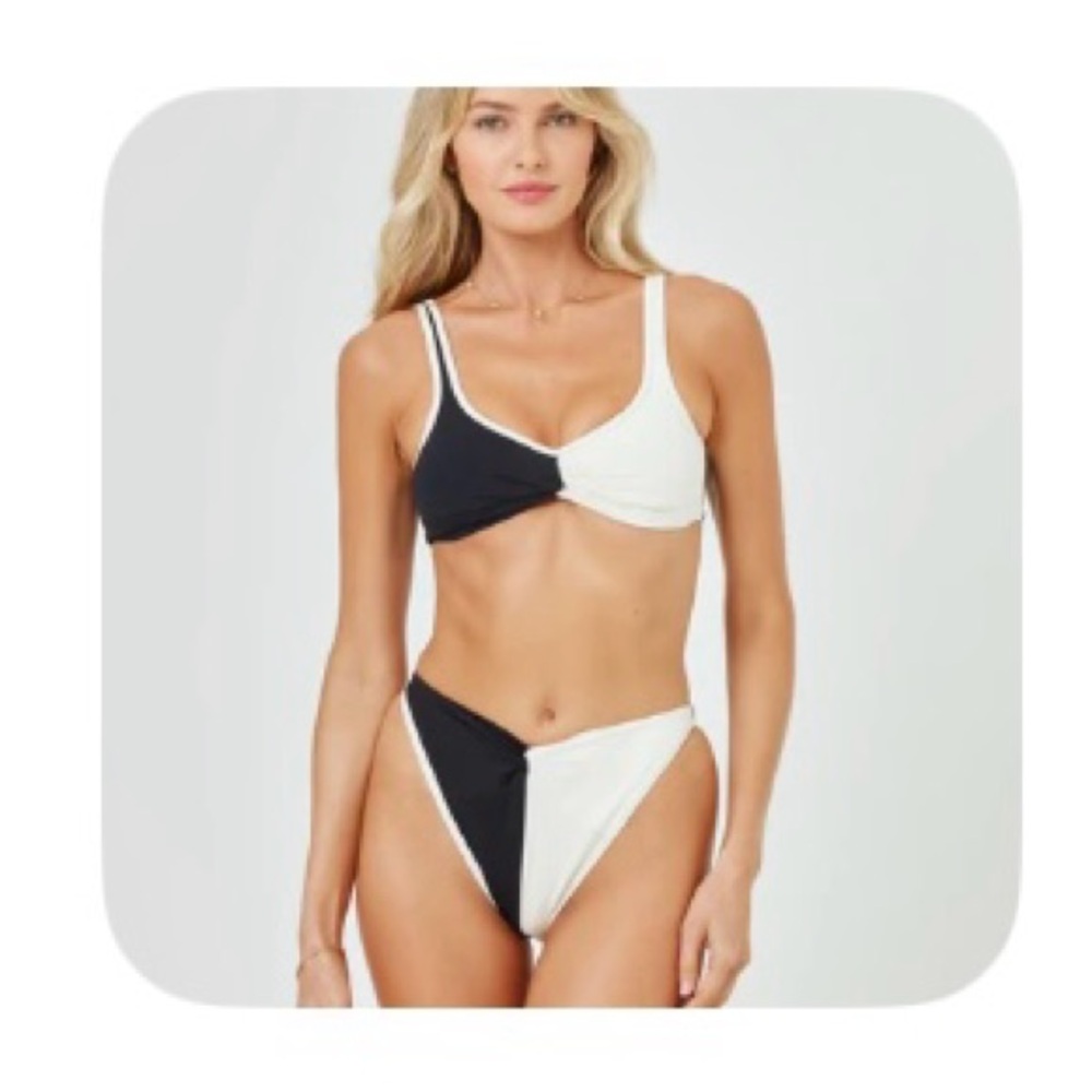 L * space black/cream bikini